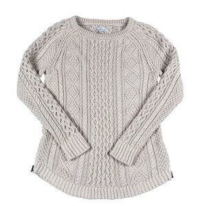 L.L. Bean Sweater Womens XS 100% Cotton Chunky Cableknit Pullover
